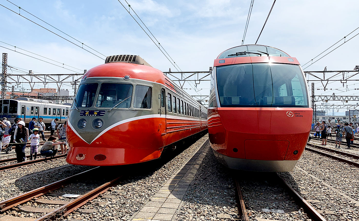 新旧のロマンスカー共演。小田急ファミリー鉄道展2019
