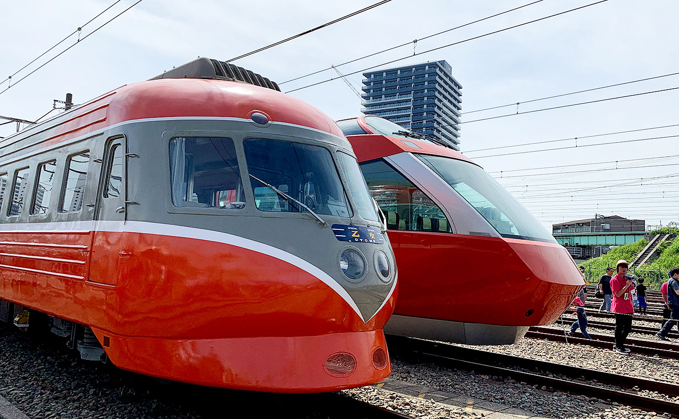 新旧のロマンスカー共演。小田急ファミリー鉄道展2019