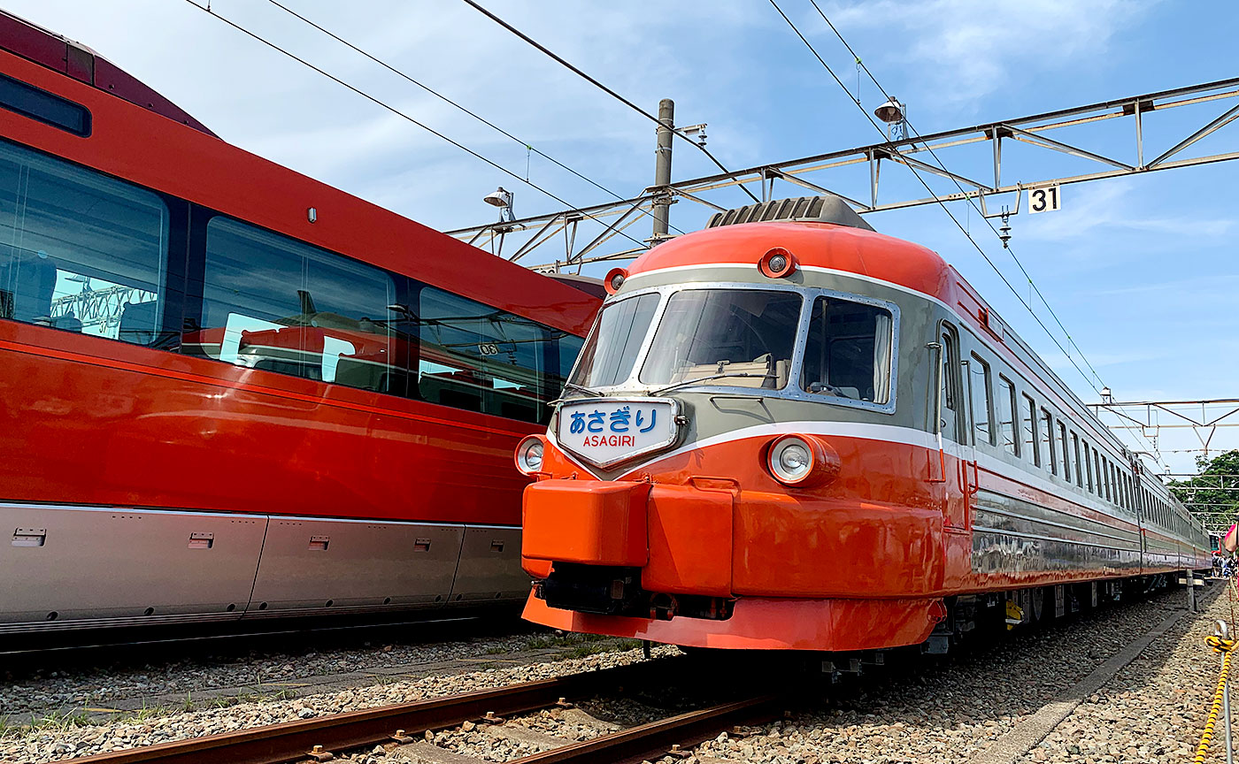 新旧のロマンスカー共演。小田急ファミリー鉄道展2019