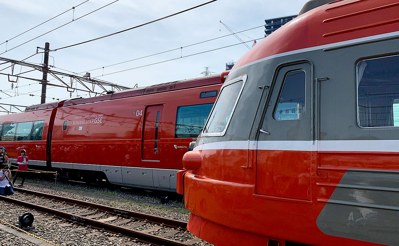 新旧のロマンスカー共演。小田急ファミリー鉄道展2019