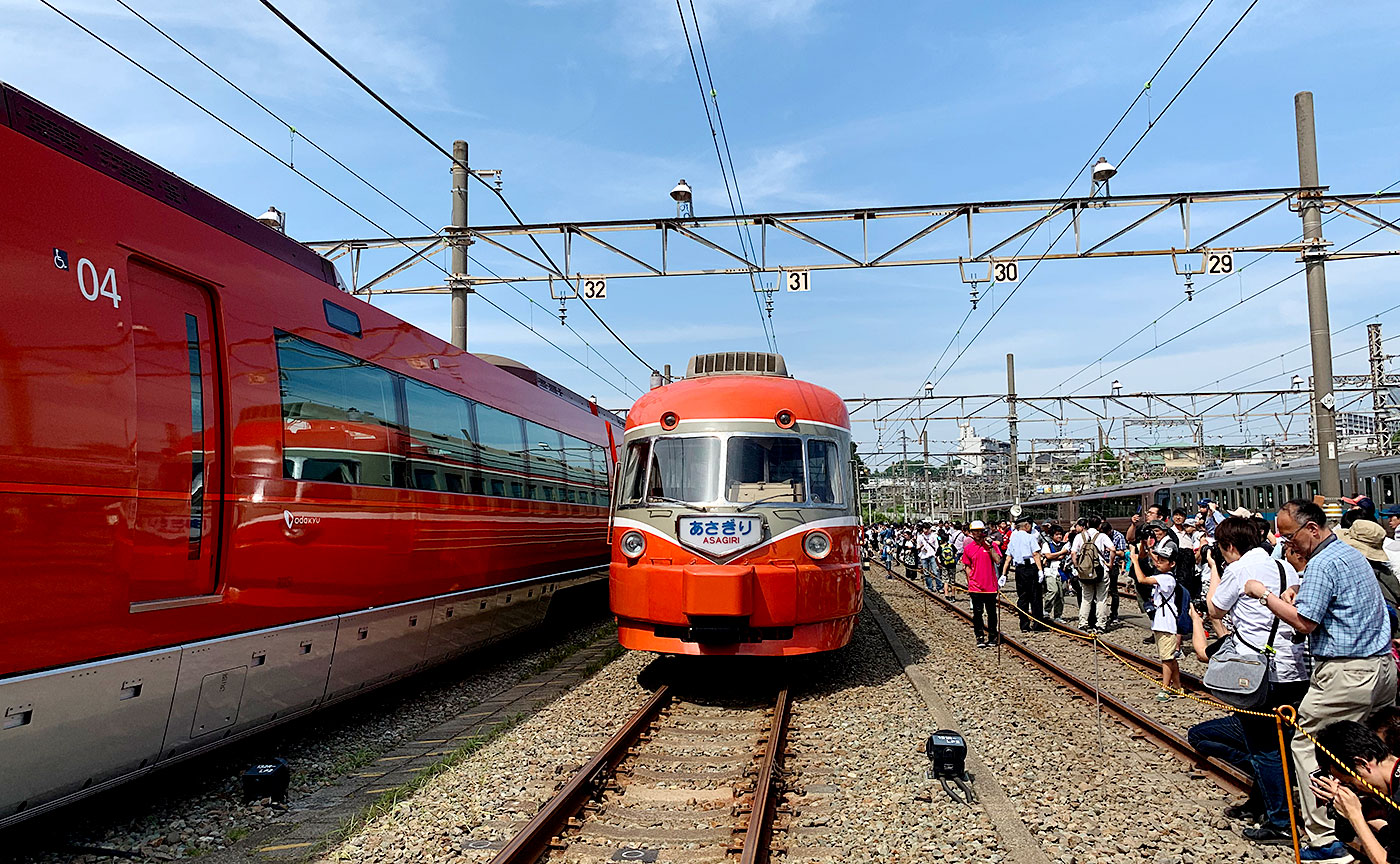 新旧のロマンスカー共演。小田急ファミリー鉄道展2019