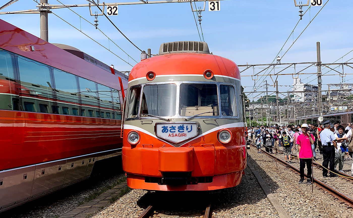 新旧のロマンスカー共演。小田急ファミリー鉄道展2019