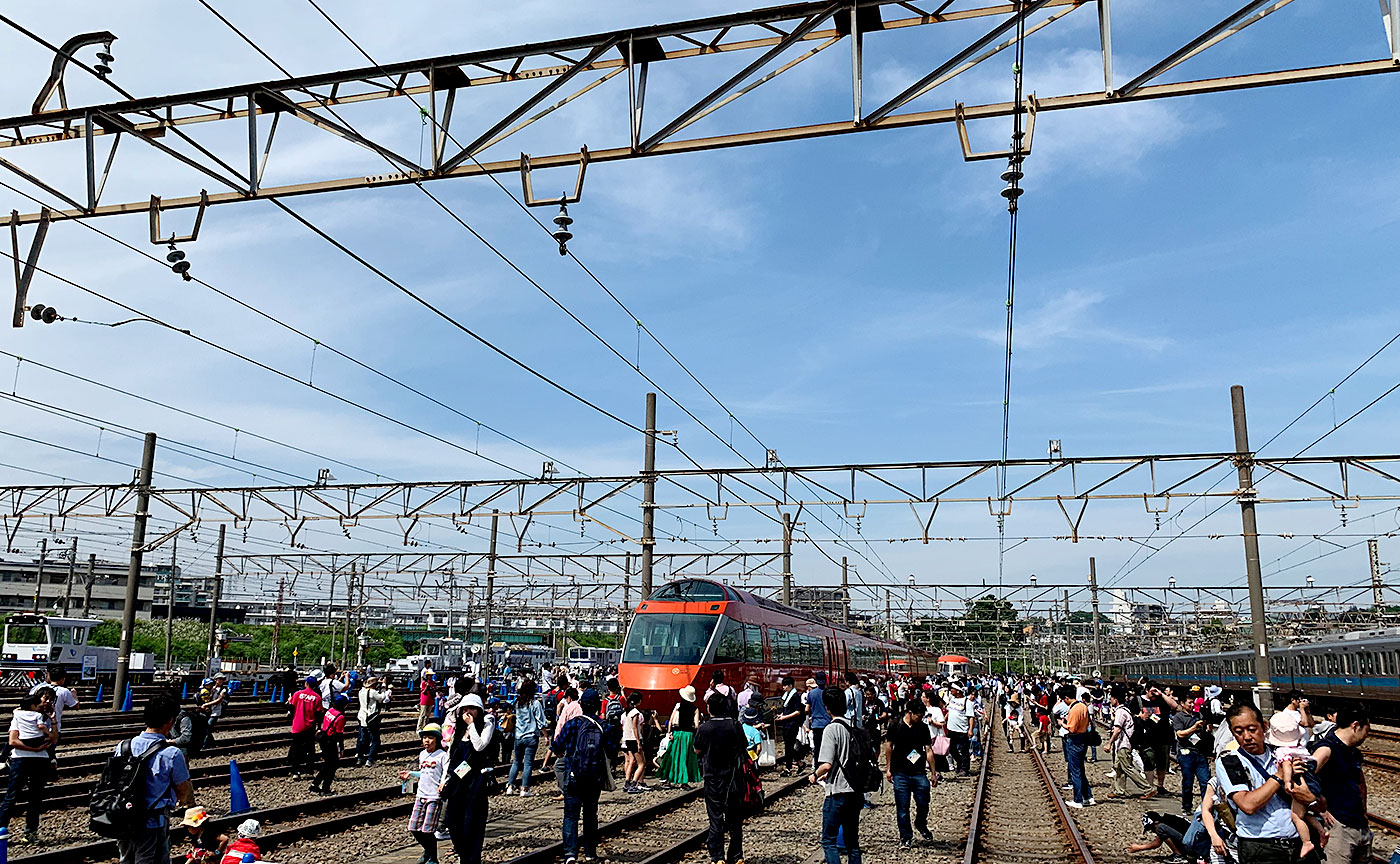 新旧のロマンスカー共演。小田急ファミリー鉄道展2019