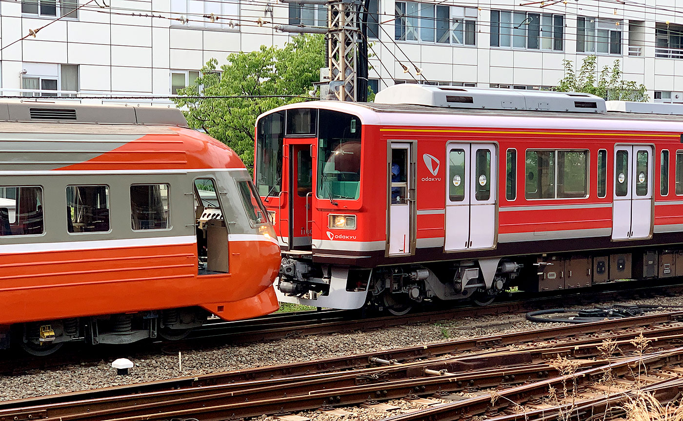 新旧のロマンスカー共演。小田急ファミリー鉄道展2019