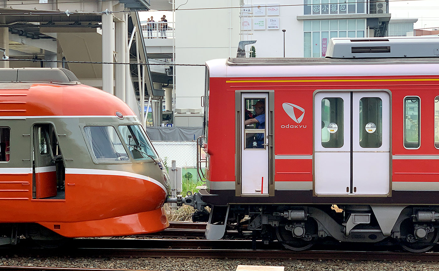 新旧のロマンスカー共演。小田急ファミリー鉄道展2019